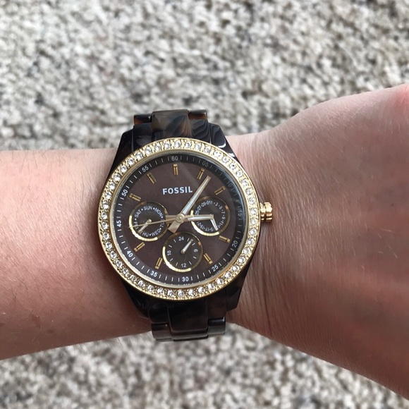 Fossil Tortoise Shell Watch - Picture 1 of 2
